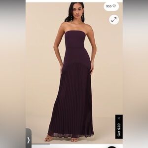 Lulu's Strapless Plum Dress